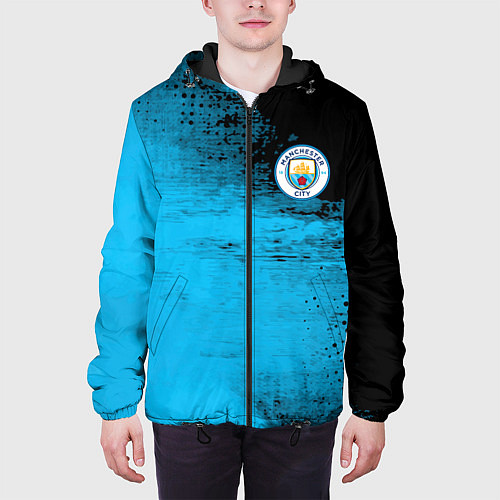 Мужская куртка Manchester City голубая форма / 3D-Черный – фото 3
