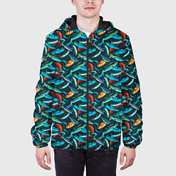 Куртка с капюшоном мужская Рыболовные Воблеры, цвет: 3D-черный — фото 2