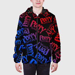 Куртка с капюшоном мужская POPPY PLAYTIME LOGO NEON, ХАГИ ВАГИ, цвет: 3D-черный — фото 2