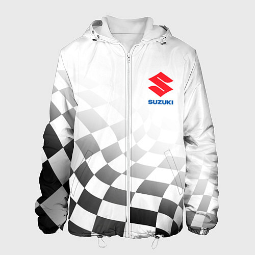 Мужская куртка Suzuki, Сузуки Спорт, Финишный флаг / 3D-Белый – фото 1