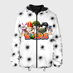 Куртка с капюшоном мужская Wormsчервяки, цвет: 3D-черный