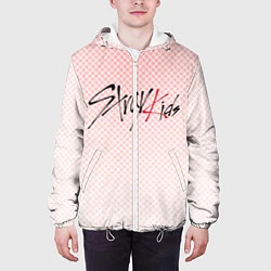 Куртка с капюшоном мужская Stray kids лого, K-pop ромбики, цвет: 3D-белый — фото 2