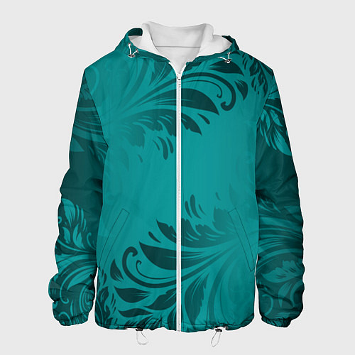 Мужская куртка Малахитовые листья / 3D-Белый – фото 1