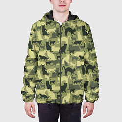 Куртка с капюшоном мужская Камуфляж из Кошек, цвет: 3D-черный — фото 2