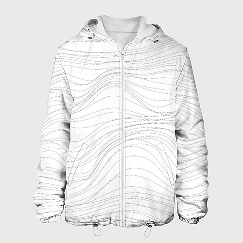 Мужская куртка Белые волны / 3D-Белый – фото 1