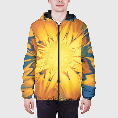 Мужская куртка Солнечный цветок Абстракция 535-332-32 / 3D-Черный – фото 3