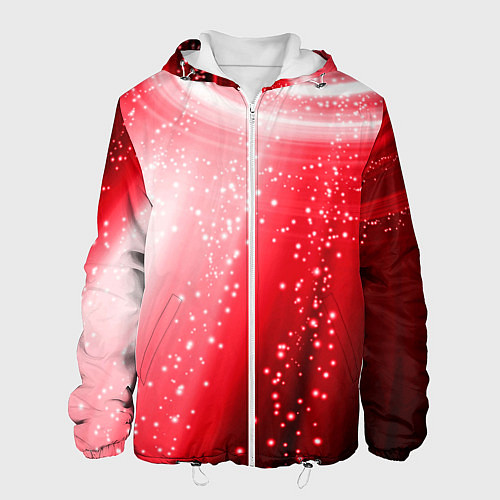 Мужская куртка Красная космическая спираль / 3D-Белый – фото 1