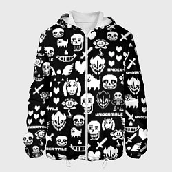 Куртка с капюшоном мужская UNDERTALE PATTERN БЕЛЫЙ, цвет: 3D-белый