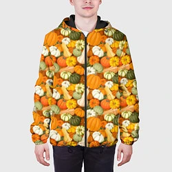Куртка с капюшоном мужская Тыквы Pumpkin, цвет: 3D-черный — фото 2