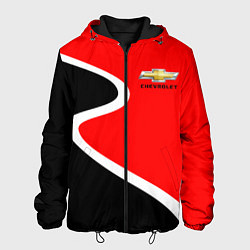 Куртка с капюшоном мужская Chevrolet Логотип, цвет: 3D-черный