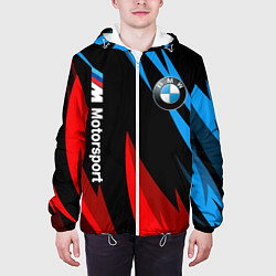Куртка с капюшоном мужская BMW Логотип Узор, цвет: 3D-белый — фото 2