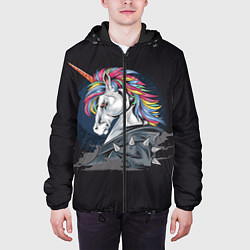 Куртка с капюшоном мужская ЕдиноРожец, цвет: 3D-черный — фото 2