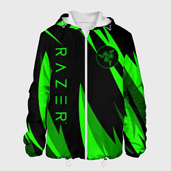 Куртка с капюшоном мужская RAZER GREEN, цвет: 3D-белый
