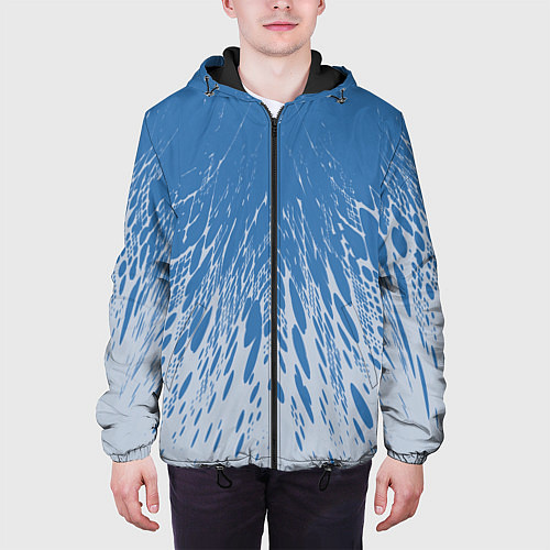 Мужская куртка Коллекция Rays Лучи Голубой и серый Абстракция 650 / 3D-Черный – фото 3