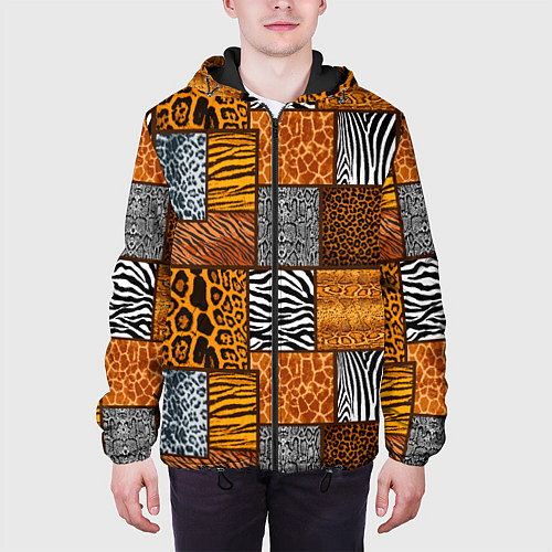 Мужская куртка Тигр, полосы, 2022 / 3D-Черный – фото 3