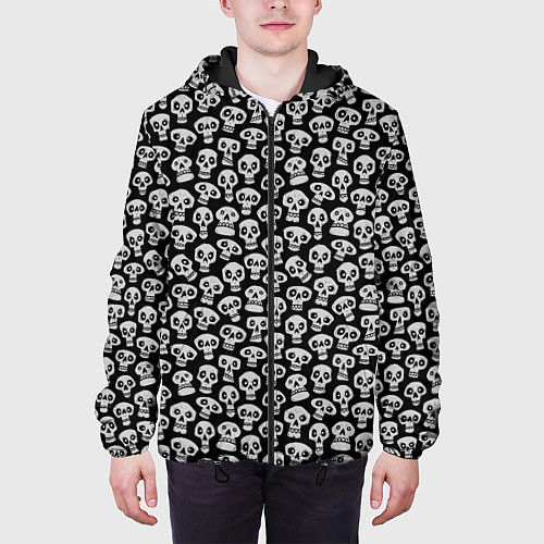 Мужская куртка Funny skulls / 3D-Черный – фото 3
