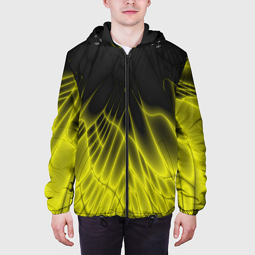Мужская куртка Коллекция Rays Лучи Желтый и черный Абстракция 662 / 3D-Черный – фото 3