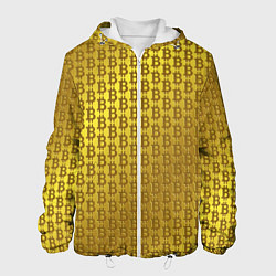 Куртка с капюшоном мужская Биткоин золото, цвет: 3D-белый