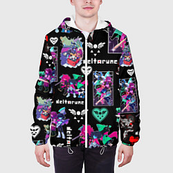 Куртка с капюшоном мужская DELTARUNE PATTERN ART ГЕРОИ ДЕЛЬТАРУН, цвет: 3D-белый — фото 2