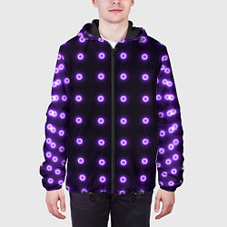 Куртка с капюшоном мужская Неоновые кружки, цвет: 3D-черный — фото 2