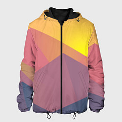 Куртка с капюшоном мужская Рассвет в горах искусства, цвет: 3D-черный