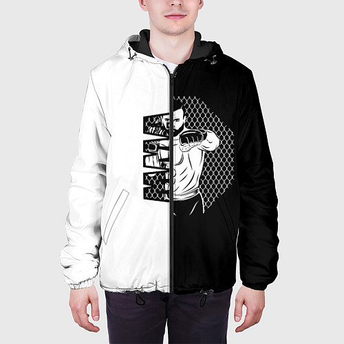 Мужская куртка Боец ММА чёрно-белое / 3D-Черный – фото 3