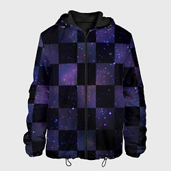 Куртка с капюшоном мужская Space Neon Chessboard, цвет: 3D-черный