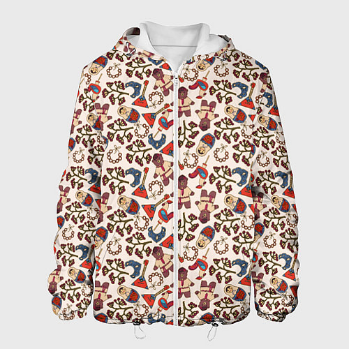 Мужская куртка Россия паттерн светлый / 3D-Белый – фото 1