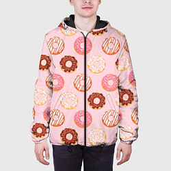 Куртка с капюшоном мужская Pink donuts, цвет: 3D-черный — фото 2