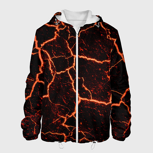 Мужская куртка Раскаленная лаваhot lava / 3D-Белый – фото 1