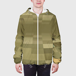 Куртка с капюшоном мужская Пиксельный военный фон, цвет: 3D-белый — фото 2