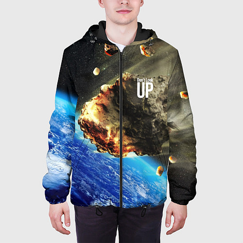 Мужская куртка Комета, перед столкновением с Землёй! / 3D-Черный – фото 3