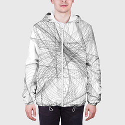 Куртка с капюшоном мужская Коллекция Get inspired! Абстракция 654-W, цвет: 3D-белый — фото 2