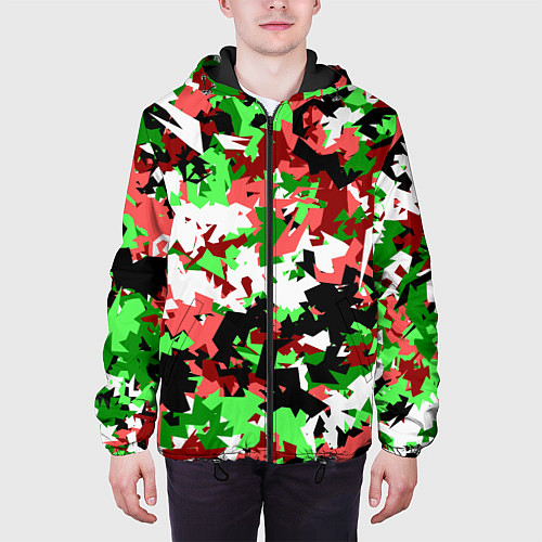 Мужская куртка Красно-зеленый камуфляж / 3D-Черный – фото 3