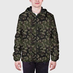 Куртка с капюшоном мужская Лесной Охотничий Камуфляж, цвет: 3D-черный — фото 2