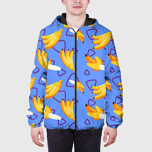 Мужская куртка Спелые бананы / 3D-Черный – фото 3