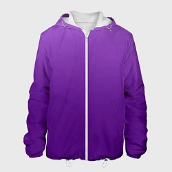 Куртка с капюшоном мужская Красивый фиолетовый градиент, цвет: 3D-белый