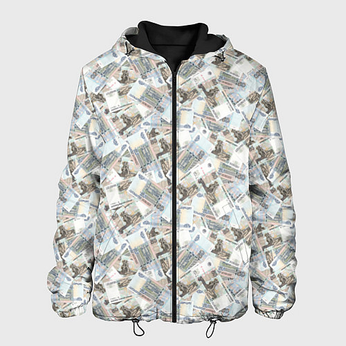 Мужская куртка Банкноты 50 рублей / 3D-Черный – фото 1