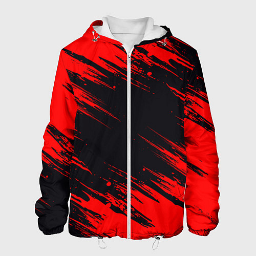 Мужская куртка Красная краска брызги / 3D-Белый – фото 1