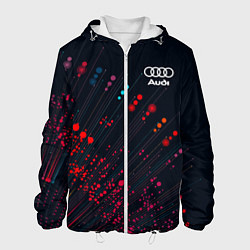 Куртка с капюшоном мужская Audi капли красок, цвет: 3D-белый