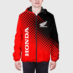 Куртка с капюшоном мужская Honda texture, цвет: 3D-черный — фото 2