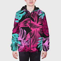 Куртка с капюшоном мужская Папоротниковый неон, цвет: 3D-черный — фото 2