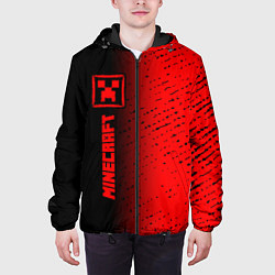 Куртка с капюшоном мужская MINECRAFT Минимализм По вертикали, цвет: 3D-черный — фото 2