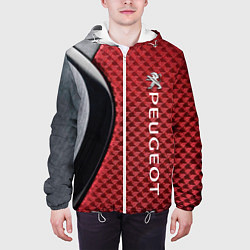 Куртка с капюшоном мужская Peugeot texture, цвет: 3D-белый — фото 2