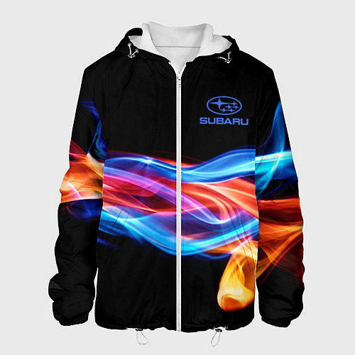 Мужская куртка Subaru Пламя огня / 3D-Белый – фото 1