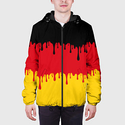 Куртка с капюшоном мужская Флаг Германии потёки, цвет: 3D-черный — фото 2