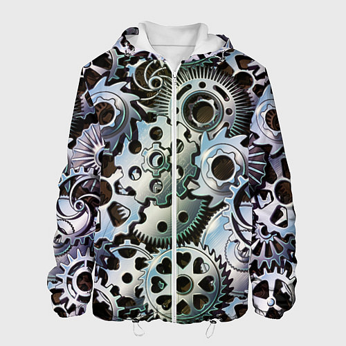 Мужская куртка Стимпанк шестеренки Steampunk / 3D-Белый – фото 1
