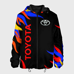 Куртка с капюшоном мужская Toyota Разноцветный огонь, цвет: 3D-черный