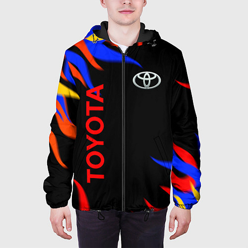 Мужская куртка Toyota Разноцветный огонь / 3D-Черный – фото 3