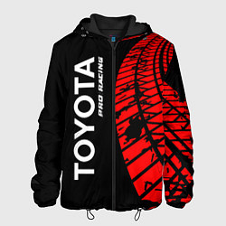 Куртка с капюшоном мужская TOYOTA Pro Racing - Следы Шин, цвет: 3D-черный